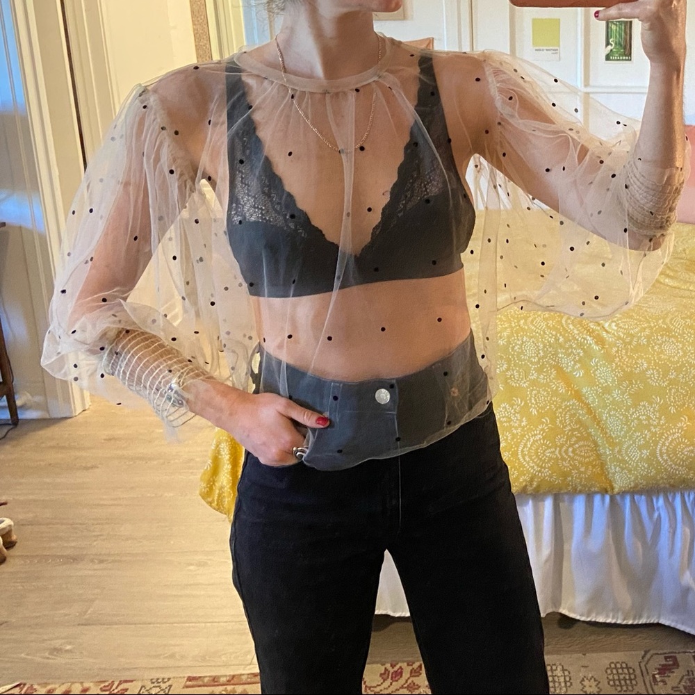 Organza polka dot blouse